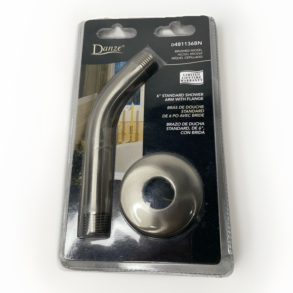 Danze D481136BN 6" Shower Arm w/ Flange Brushed Nickel New Plumbing Fixture